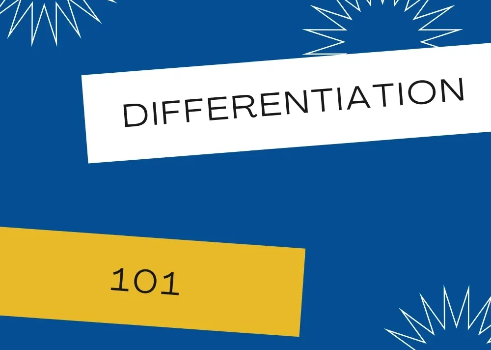 Dark blue background with the words "Differentiation 101 for Spanish Class"